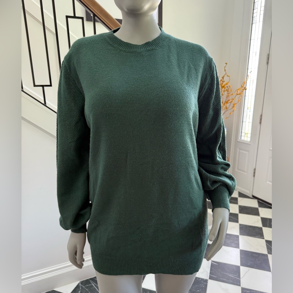 Chic Soul Green Crew Neck Sweater